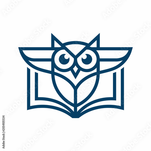 Professional Owl Book Logo for Learning Platform