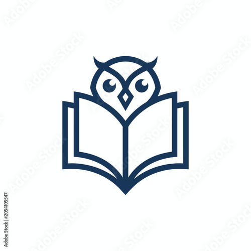 Modern Owl and Open Book Vector Logo Design