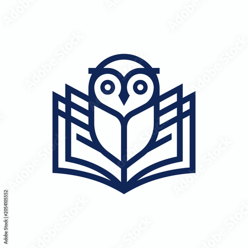 Professional Owl Book Logo for Learning Platform