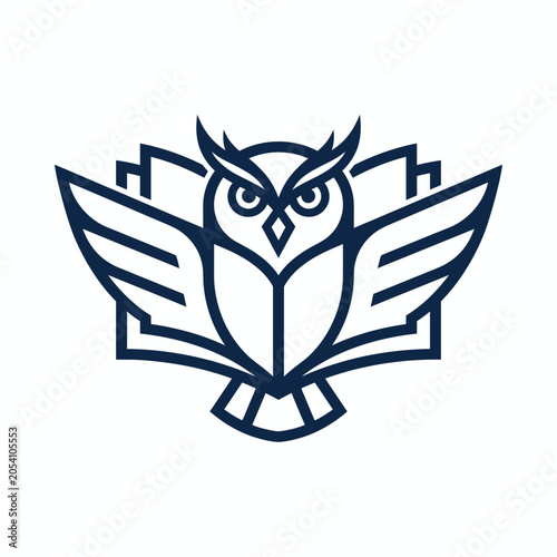Modern Owl and Open Book Vector Logo Design
