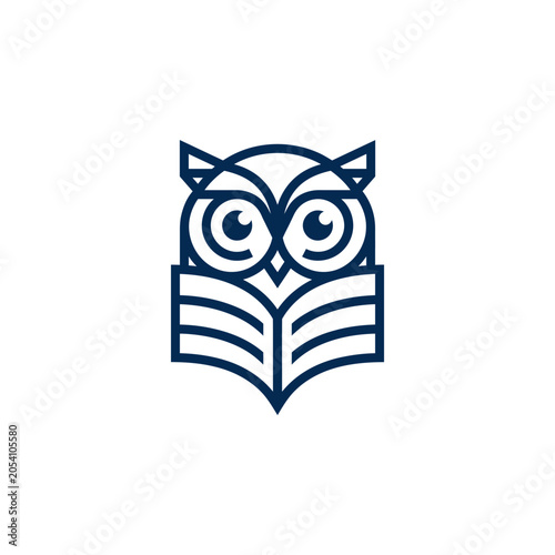 Minimalist Owl Book Logo for Education Branding