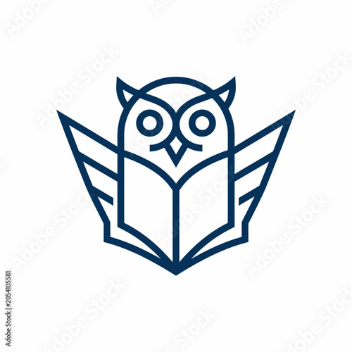 Minimalist Owl Book Logo for Education Branding