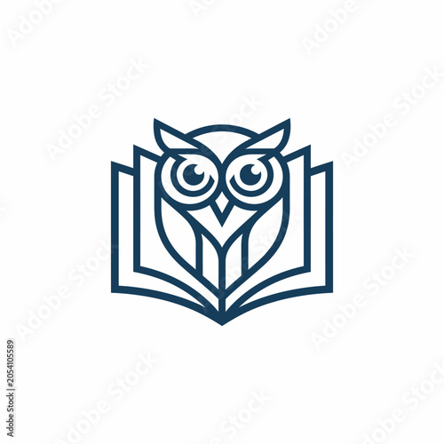 Modern Owl and Open Book Vector Logo Design