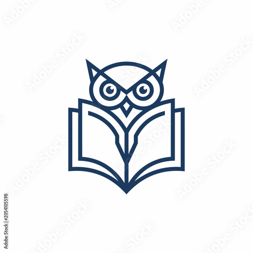 Minimalist Owl Book Logo for Education Branding
