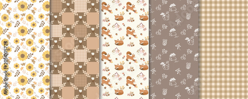 Cozy Fall Woodland Seamless Pattern Collection