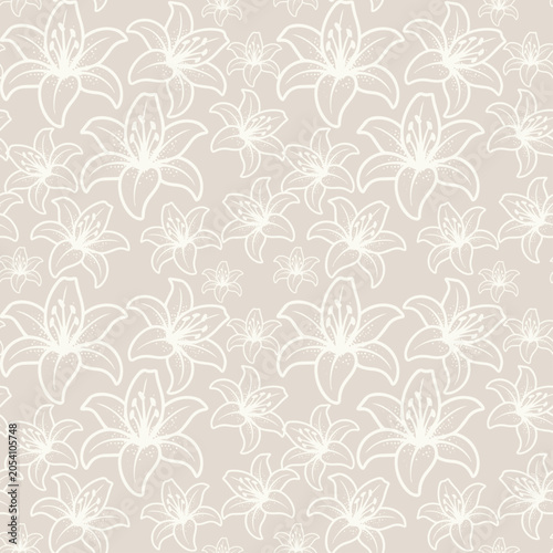 Elegant Lily Seamless Pattern Background