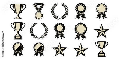 Konstfotografi Various awards and medals are displayed on a plain surface for recognition