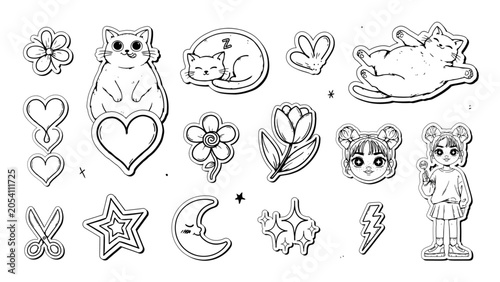 Obraz na plátně Colorful set of diverse hand-drawn animal icons in playful style Vector