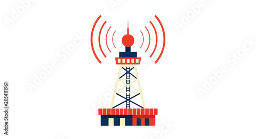 Tableau sur toile Cell Tower Communication Antenna Broadcast Signal Transmission