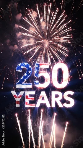 Spectacular fireworks display celebrating 250 years of historic significance and festive joy