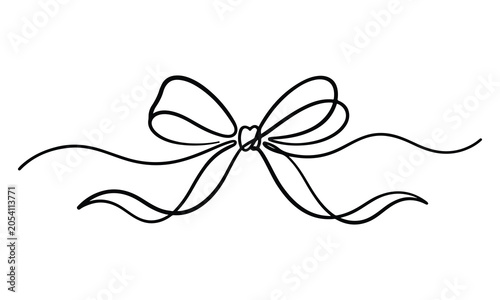 Elegant black ribbon bow illustration