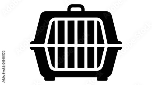 Tableau sur toile Black glyph icon representing a dog crate training cage, illustrating its usage
