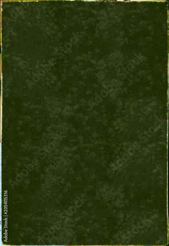 Photography mockup featuring a textured green paper frame with distressed vintage edges and a blank central space for design or image insertion.