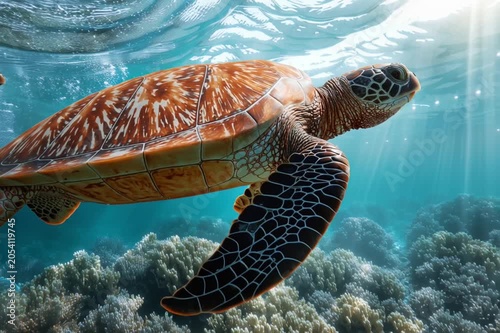 sea turtle, AI generated video
