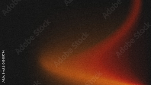 Konstfotografi Abstract grainy gradient background with warm orange-red hues flowing against a dark black backdrop