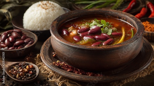 Traditional red kidney bean soup from Magellan, central java, Indonesia is commonly known as sop sneered, a traditional Javanese red bean soup