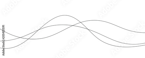 Black Abstract Wave Line Illustration