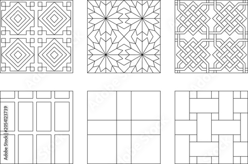Картината върху платно High fidelity seamless vector patterns containing stylized pixel art star tile p