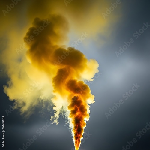 Industrial pollution smoke plume rising into the sky.