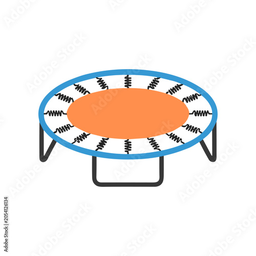 Photos Trampoline with blue border springs.