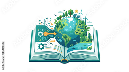 Earth's Future: Sustainable Technology and Nature Emerging from Open Book