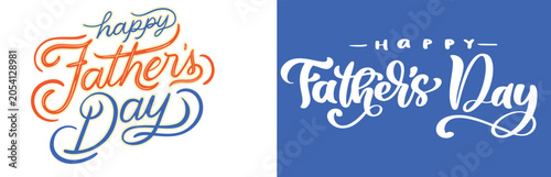 Konstfotografi Set of elegant handwritten calligraphy typography designs for happy fathers day greeting