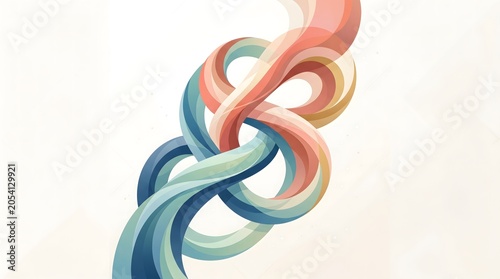 Abstract Art of Intertwined Figures Symbolizing Unity