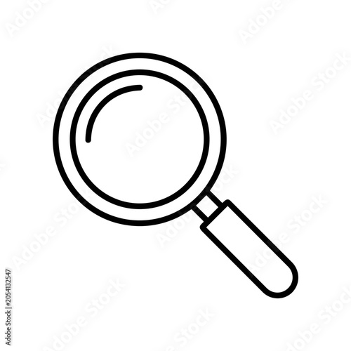 Bild auf Leinwand Black magnifying glass icon line art.