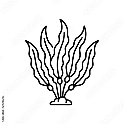 Simple line drawing of seaweed.