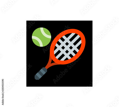 racket tennis ball coloured 