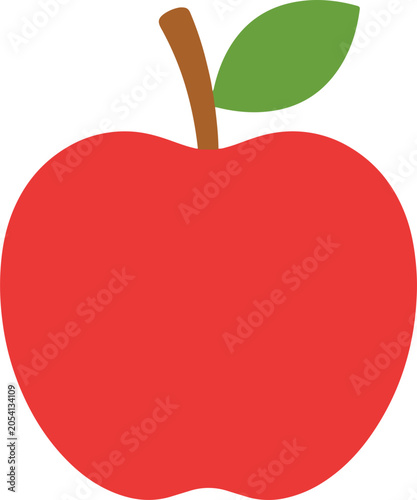 Schilderij op canvas Red Apple Fruit Illustration.