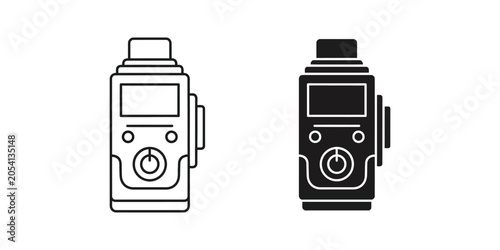 Electronic Vaporizer Device Outline and Solid Fill Isolated on White Background