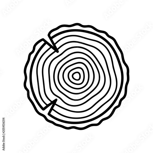 Tree Stump Cross Section Illustration.