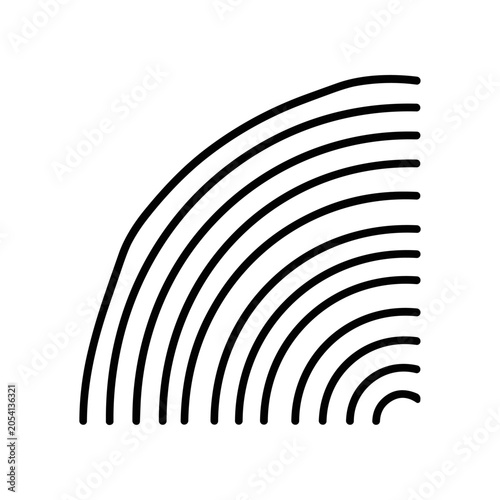 Black lines forming a rainbow shape.