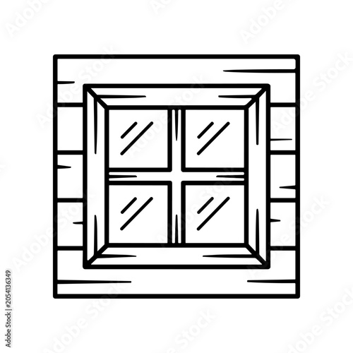 Simple Square Window Frame Illustration.