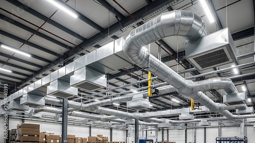 Industrial Ventilation System in Warehouse.