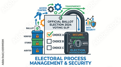 Фотография Electoral Process Security Vector Illustration