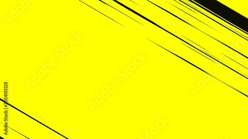 Slanted black cartoon Speed ​​Line. manga speed lines yellow background. anime speed lines