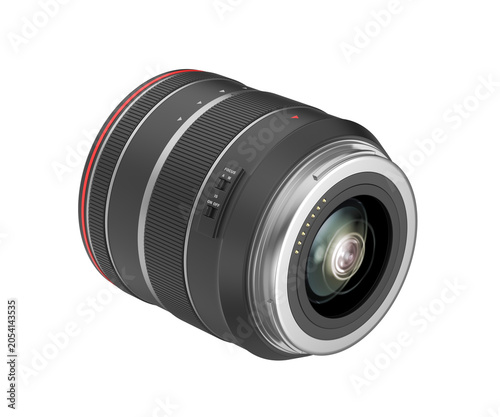 Zoom camera lens on transparent background