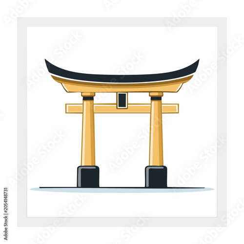 Modern gold floor lamp vector illustration