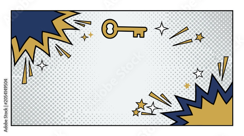 comic explosion background with key.
