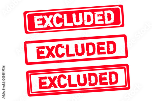 Bild auf Leinwand Excluded Grunge Rubber Stamp Vector Set – Red Distressed Excluded Label, Officia