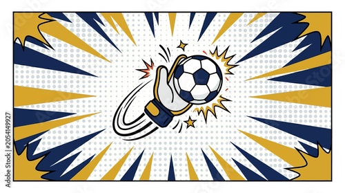 Soccer ball kicked with dynamic motion.
