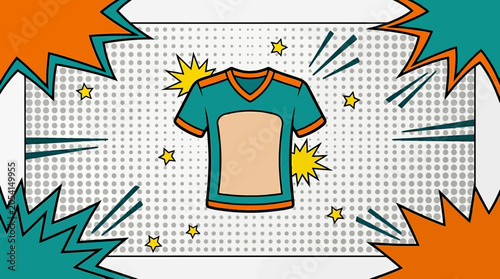 Colorful pop art blank t-shirt design.