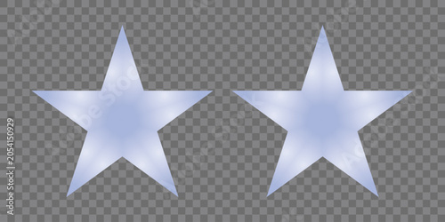 Two Pale Blue Stars With Soft Glow Transparent Background