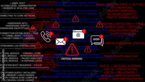 Tableau sur toile Alert warning sign Exclamation symbol, danger signal icon