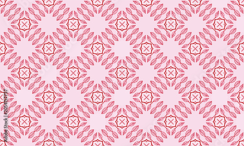 P25c Red Geometric Leaf Mandala Seamless Pattern Background
