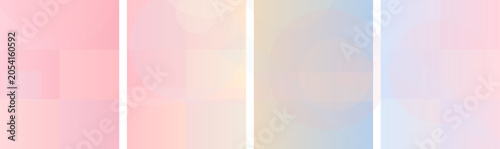Obraz na płótnie Soft pastel color palette vector illustration with abstract geometric elements and circles arranged in a clean minimal composition for creative project backgrounds