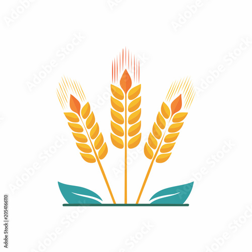 Stylized Wheat Stalks Logo