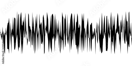 Solid black rectangular shape with a jagged pixelated bottom edge on a white background isolated on a transparent background